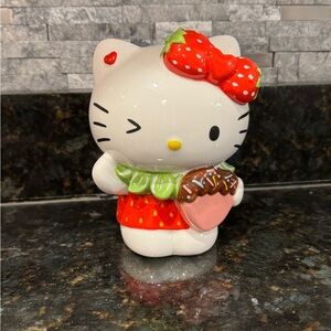 Blue Sky Winking Sanrio Hello Kitty With Strawberry Bow and Chocolate Heart